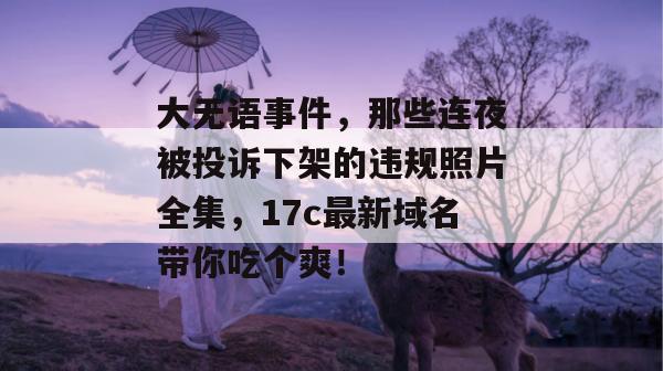 大无语事件，那些连夜被投诉下架的违规照片全集，17c最新域名带你吃个爽！